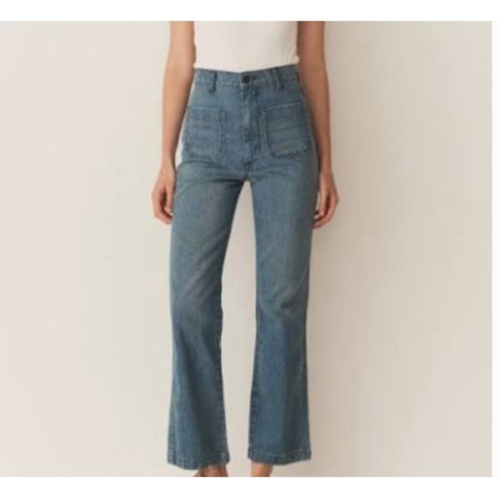 DOEN Maritime Jean Patch Pocket Jeans Size 28 in Menton Wash Blue Made in USA - Picture 13 of 15